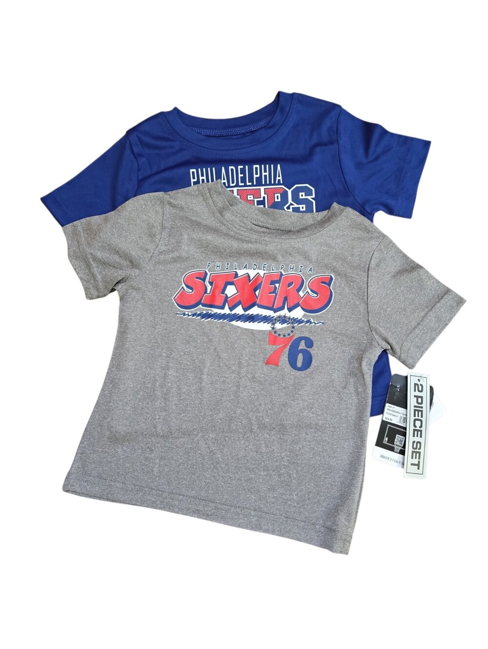 Philadelphia 76ers Toddler Boys 2T T-Shirt Set Blue Gray NBA NWT 2-Piece